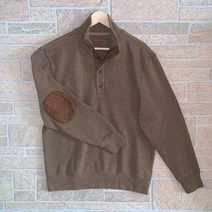 Clearwater Outfitters Brown Elbow Pad 1/4 Sweater